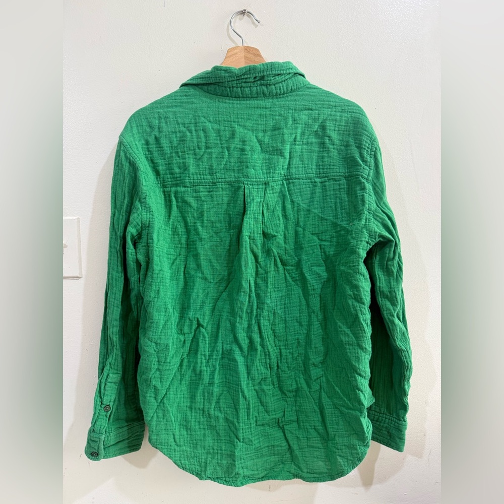 Echo Bright Green Textured Button-Front Shirt - image 3